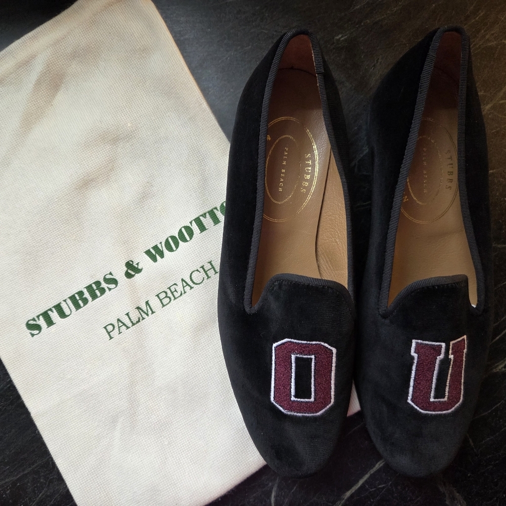 Stubbs & Wootton Black Velvet Loafers